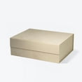 thumbnail image 1 of Geoto Bulk 13"X10"X4.52" A4 Deep Luxury Rigid Foldable Magnetic Lid Bridesmaid Gift Box Clothing Packaging (Beige Soft Suede), 1 of 4