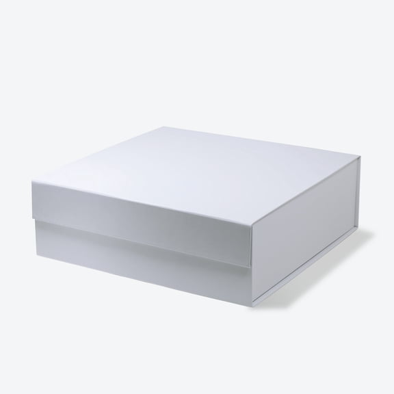 Geoto Bulk 25Pcs 15"x11"x4.33" Large Size Foldable Magnetic Gift Box, Luxury Rigid Closure Collapsible Present Packaging Boxes (White)