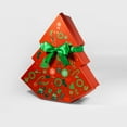 thumbnail image 1 of Geoto Christmas Tree Shaped Christmas Eve Gift Box, Stackable Xmas Present Boxes, Green/Red Gift Boxes with Lid(Red), 1 of 5