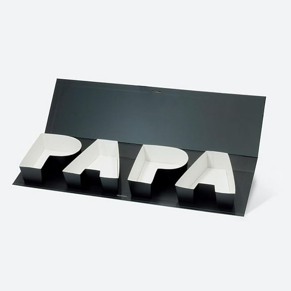 Geoto PAPA Letter Shaped Empty Box,Black/Navy Blue/White Father's Day Gift Wrapping Box (Black)