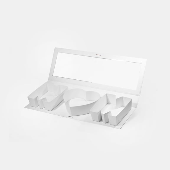 Geotobox 6 Pack 17.3"x6"x2" Pink/Red/White Creative Mother's Day Gift Packaging Idea Fillable MOM Letter Shaped Gift Boxes(White with Window)