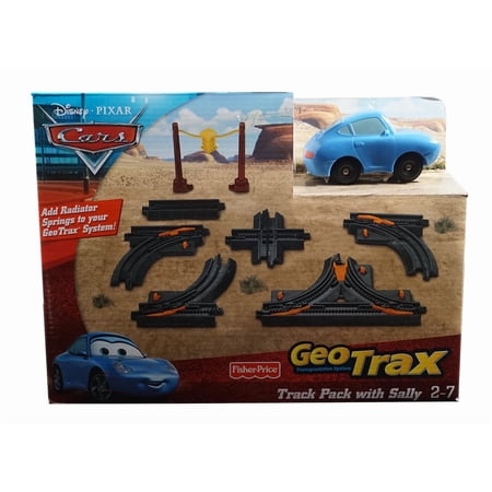 Geotrax Cars Track Pack - Includes Sally push vehicle, six additional track pieces, and a Radiator Springs street light.