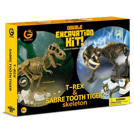 Geoworld Double Excavation Kit, T. Rex and Sabre Tooth Tiger