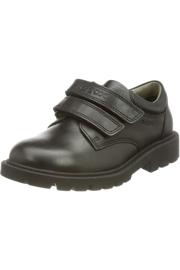 Boys Shaylax Double Row Leather School Shoes