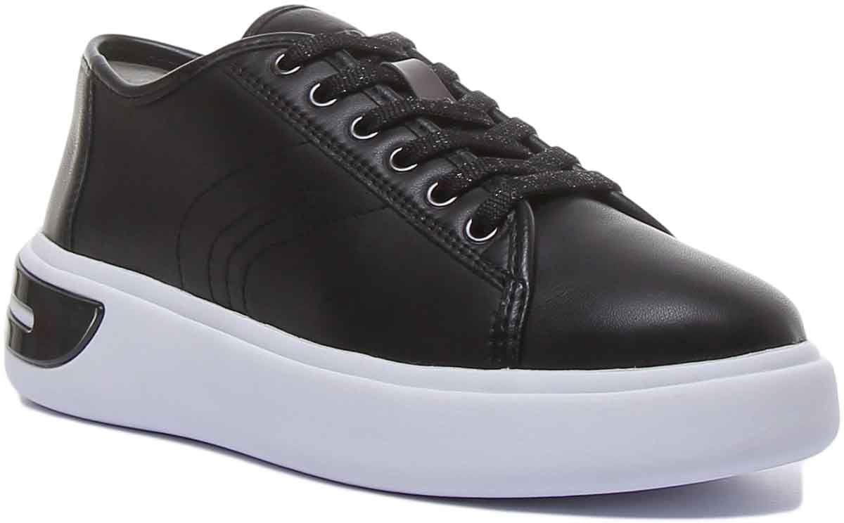 Geox D Ottaya Women s Chunky Sole Lace Up Sneakers In Black Size 7 Walmart