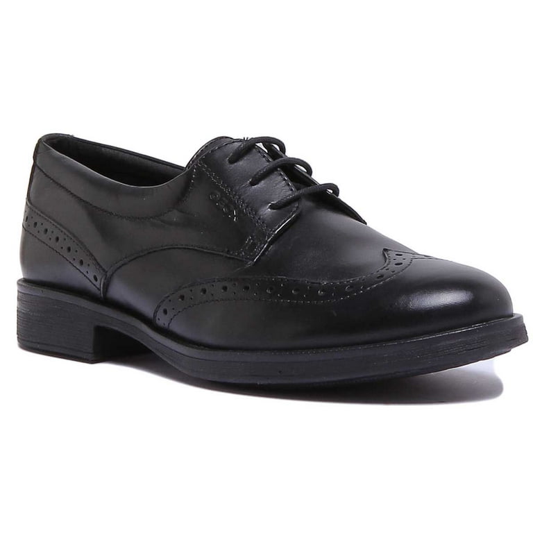 Geox J Agata D Junior s Leather Lace Up Brogue Shoes In Black Size 5.5 Walmart