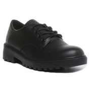 Geox J Casey Kids Lace Up Breathable Shoes In Black Size 1