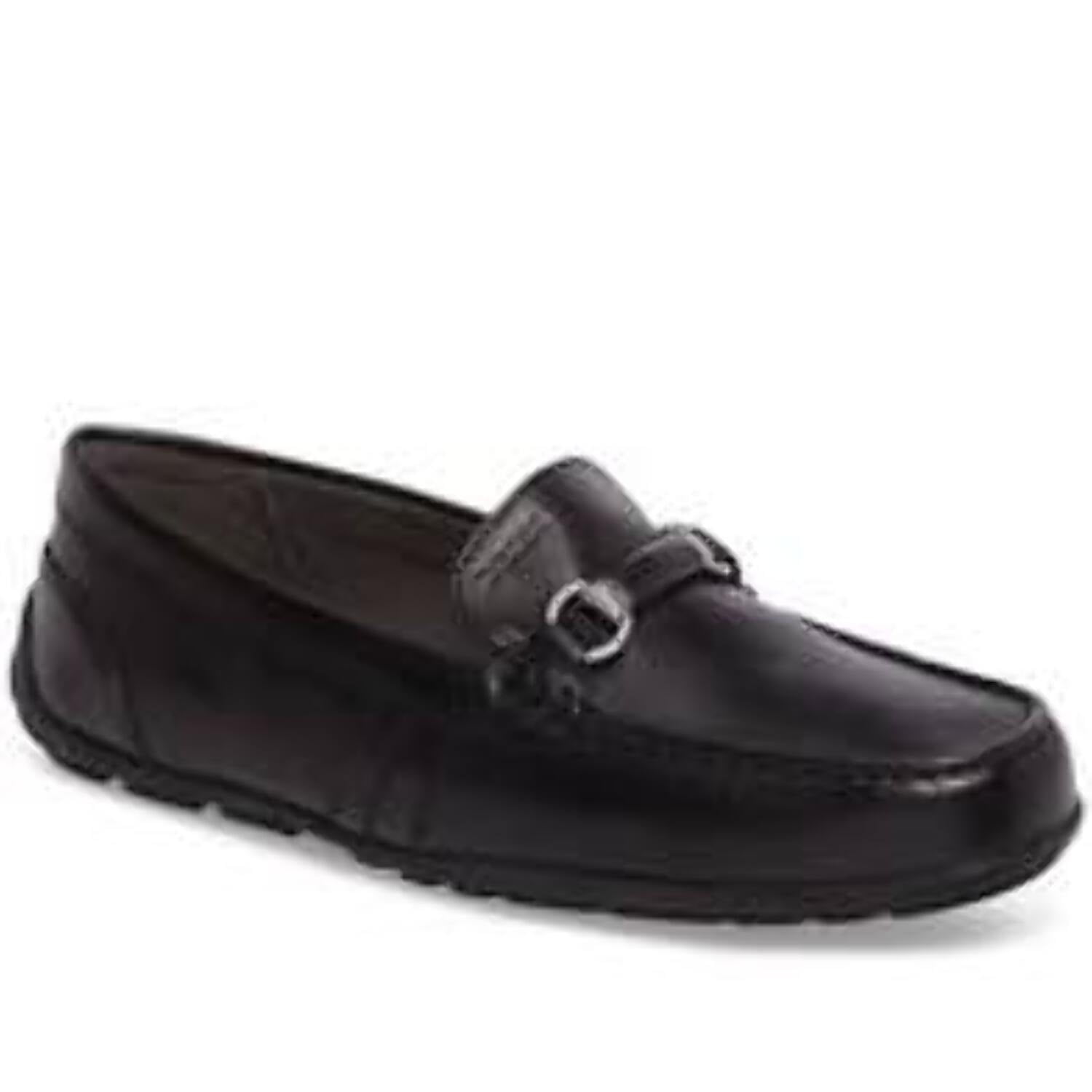 Geox Black Leather Slip-On Loafers display picture 3