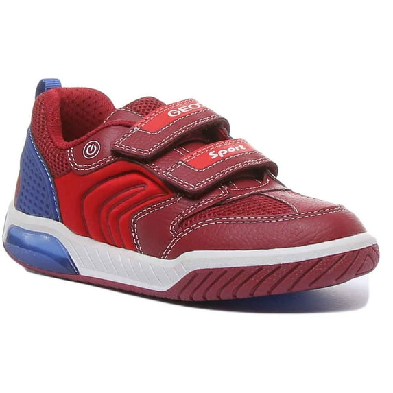 Geox J Inek B. D Kid's 2 Strap LED Light Soft Sole Sneakers In Red Size 13