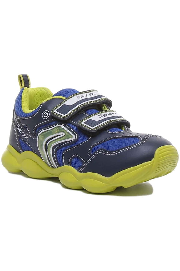 J Munfrey Kid's 2 Strap Hook And Loop Sneakers In Navy Size 2