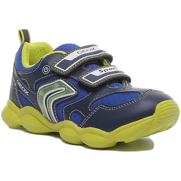Geox J Munfrey Kid's 2 Strap Hook And Loop Sneakers In Navy Size 2