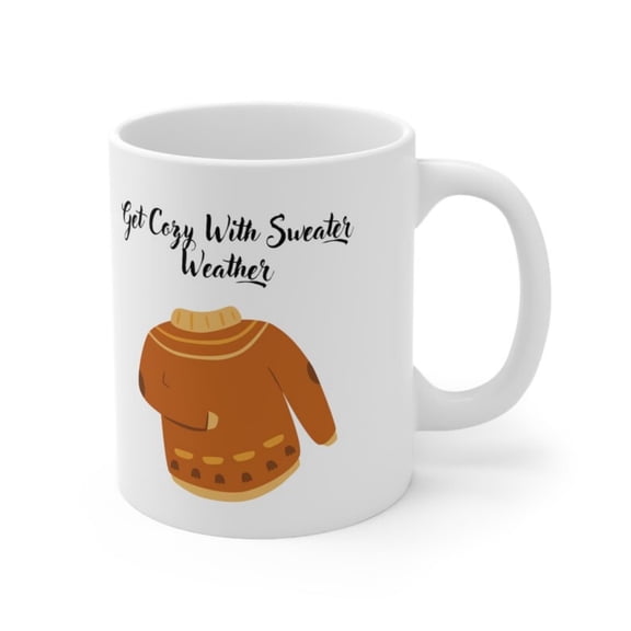 Geozy with Sweater Weather Mug oz Ceramic Coffee Cup, Fall Gift.