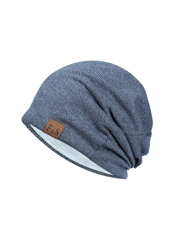 Bandana,Beanie Men Women Star Warm Crochet Winter Knit Ski Slouchy Caps Hat Bandanas for Women,Head Scarf Navy One Size
