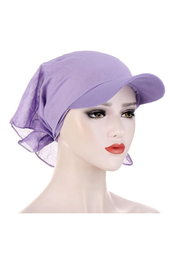 Bandana,Beanie Solid Candy Color Outdoor Windproof and with Brim All Cotton Printed Headscarf Bandanas for Women,Head Scarf G One Size