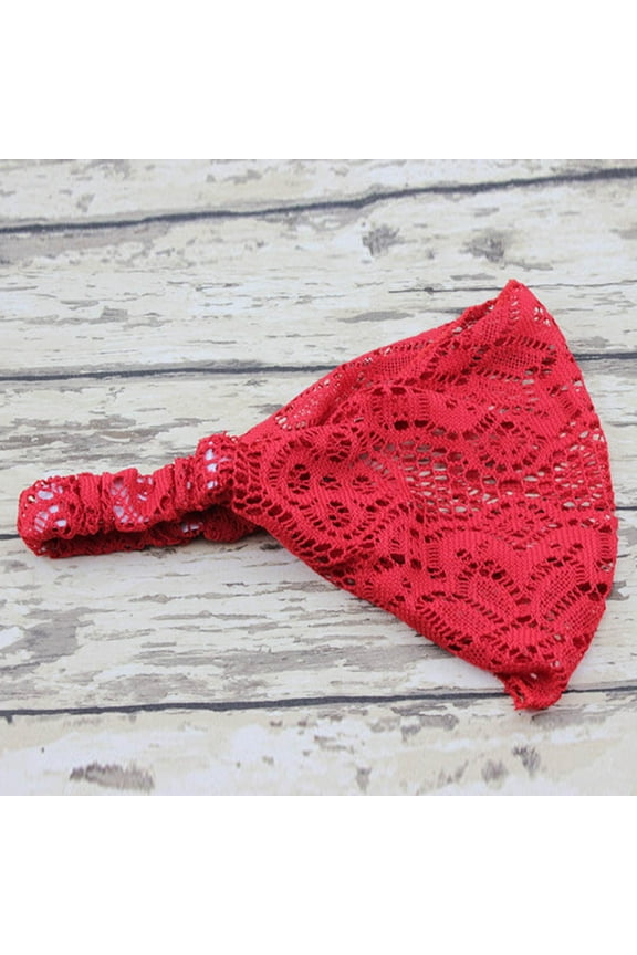 Bandana Hair Accessories for Women Turban Bandanas Girl Fashion Hairband Head Head Stretchy Lace Wide Band Headband Scrunchies for Women Hair Ties Red One Size
