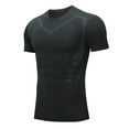 thumbnail image 1 of Gephdiin Compression Shirt Men Workout Shirts for Men Compression Shirts Base Layer Athletic Undershirt Gear Workout T Shirt Athletic Shirts & Tops Mens Shirts Polyester Black L, 1 of 8