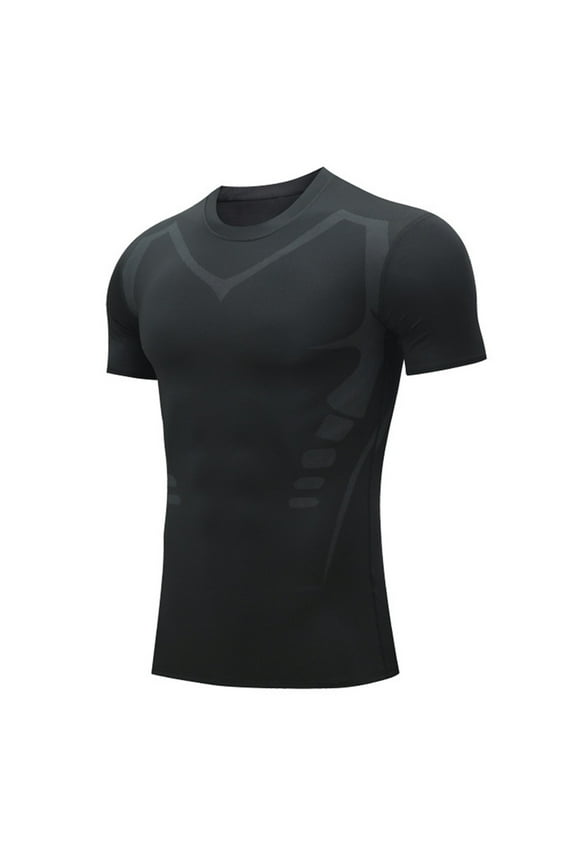 Compression Shirt Men Workout Shirts for Men Compression Shirts Base Layer Athletic Undershirt Gear Workout T Shirt Athletic Shirts & Tops Mens Shirts Polyester Black M