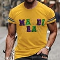 thumbnail image 1 of Gephdiin Graphic Tees Mens T-Shirts Mardi Print T Shirt for Men's Carnival3D Printed T Shirt With Short Sleeves Graphic Tees Men Mens Shirts Polyester Yellow M, 1 of 4