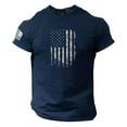 thumbnail image 1 of Gephdiin Graphic Tees Mens T-Shirts Summer Men's Us Flag Logo Casual Fitness 3D Printed Short Sleeved T Shirt Graphic Tees Men Mens Shirts Polyester Navy Xl, 1 of 2