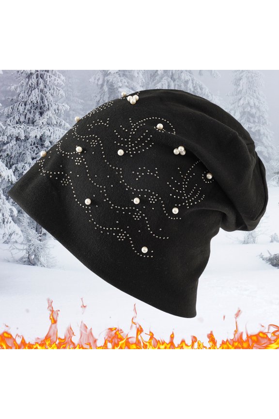 Hats for Women,Winter Hats for Women Flannel Hat Winter Hats for Women Men Soft Slouchy Warm Hat Fleece Insulated Thermal Warm Winter Hat Beanie for Women,Ear Protection Black One Size