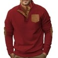 thumbnail image 1 of Gephdiin Long Sleeve Shirts for Men Men's T-Shirts Classic Long Sleeved Collar T Shirt Button Down Shirt Pocket T Shirt Mens Long Sleeve Tee Shirts Graphic Tees Men Corduroy Wine Xl, 1 of 9