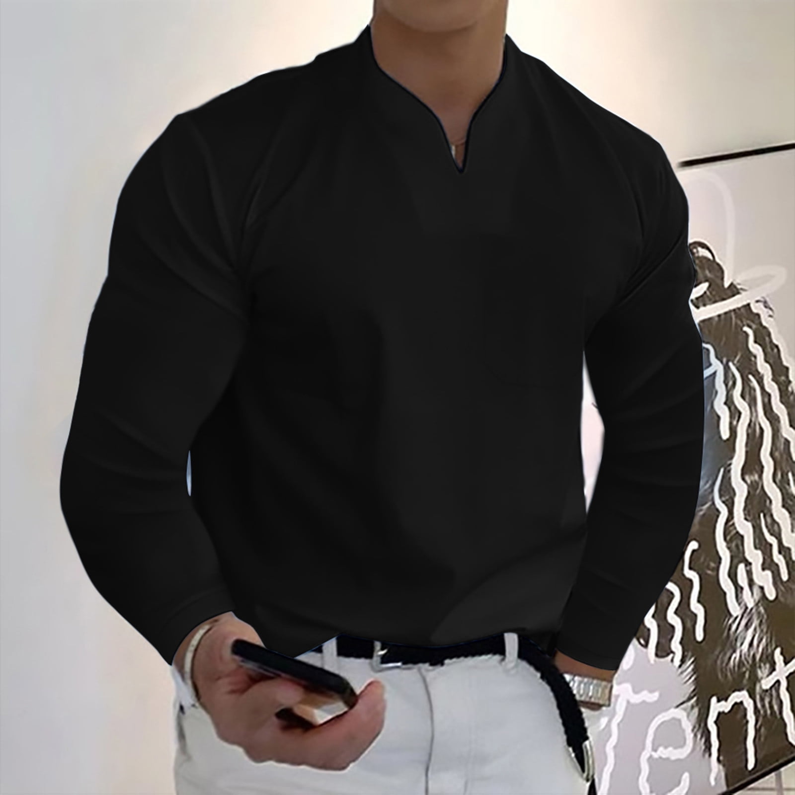Men's High Neck Long Sleeve T-Shirt main image 1