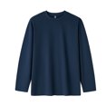 thumbnail image 1 of Gephdiin Long Sleeve Shirts for Men Mens Shirts Men's Fashion Spring And Summer Casual Long Sleeved Round Neck Solid Color T Shirt Top Mens T-Shirts Shirts for Men Polyester Navy S, 1 of 3