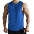 thumbnail image 1 of Gephdiin Tank Tops Men Workout Shirts for Men Fitness Mesh Breathable Sleeveless Tank Top Sleeveless Shirts for Men Spring Shirts for Women 2024 Polyester Blue L, 1 of 3