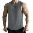 thumbnail image 1 of Gephdiin Tank Tops Men Workout Shirts for Men Fitness Mesh Breathable Sleeveless Tank Top Sleeveless Shirts for Men Spring Shirts for Women 2024 Polyester Gray L, 1 of 3