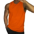 thumbnail image 1 of Gephdiin Tank Tops Men Workout Shirts for Men Men's Summer Solid Color Vest Vintage Wash Sleeveless T Shirt Vest Top Athletic Shirts & Tops Mens Compression Tank Top Polyester Z Orange XXL, 1 of 3