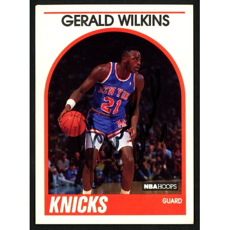 Gerald Wilkins Autographed 1989-90 Hoops Card #63 New York Knicks SKU #149767