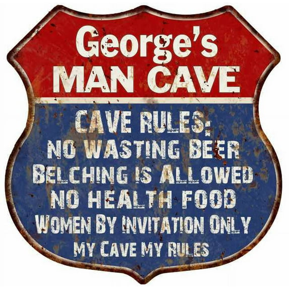 Gerald's Man Cave Rules Sign Shield Metal Gift 211110023286