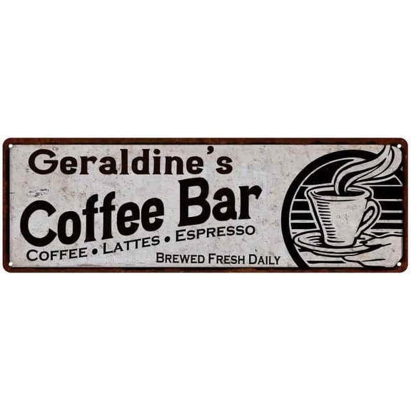 Geraldine's Coffee Bar Sign Kitchen Decor 6x18 206180007162