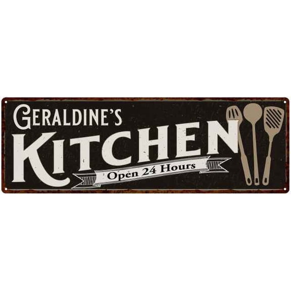 Geraldine's Kitchen Sign Chic Wall Decor Gift Mom 6x18 206180014164