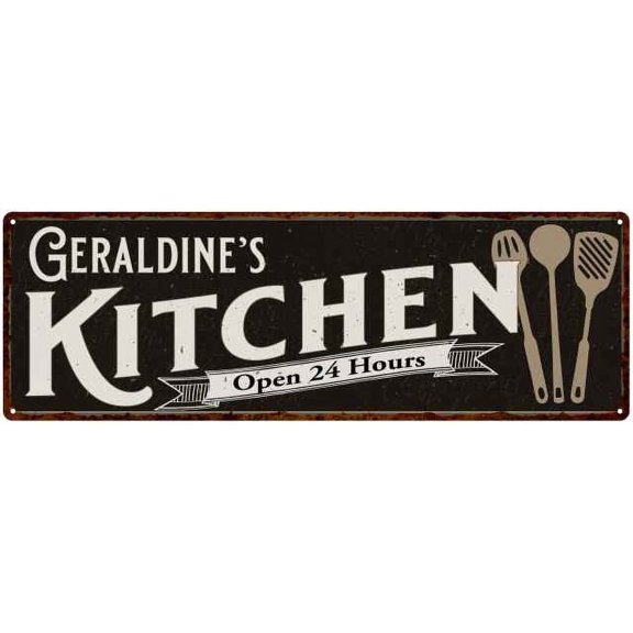 Geraldine's Kitchen Sign Chic Wall Decor Gift Mom 8x24 108240014164