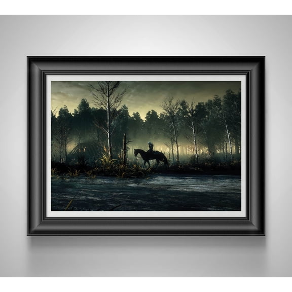 Geralt Of Rivia Witcher Fantasy Poster, Gamer Room Decor, Wall Art Vintage Style, Poster Only