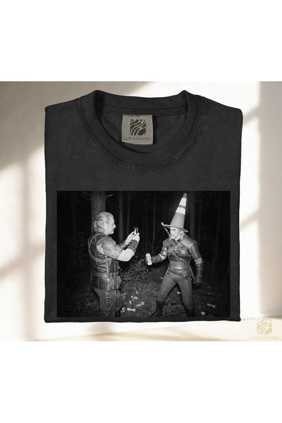 Geralt and Vesemir Party T-Shirt | Funny Witcher Meme Tee | Geralt with Traffic Cone Shirt | Fantasy RPG Humor Graphic Tee | Gamer Fan Gift