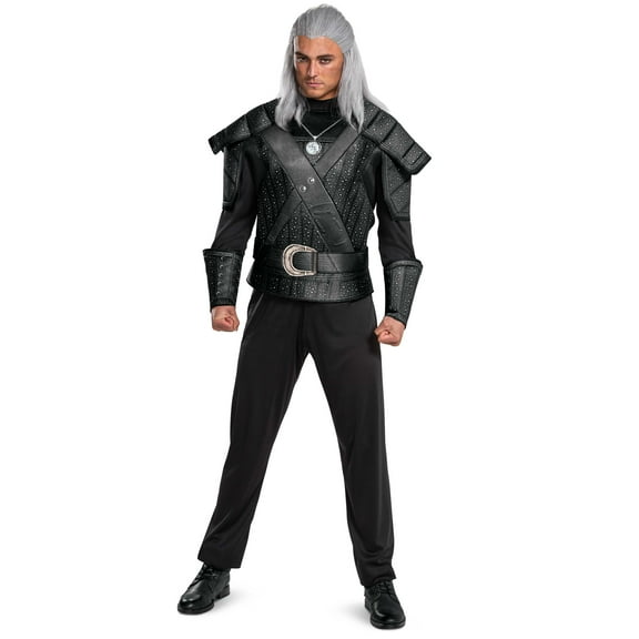 Disguise mens Geralt of Rivia for Men, Official Witcher Outfit and Faux Armor Adult Sized Costumes, As Shown, Men s Size Extra Large 50-52 US