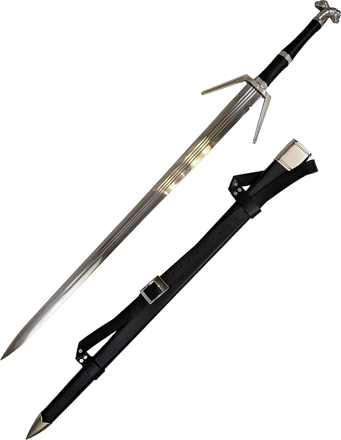 RealFireNSteel Violet's Sword Replica – 107cm Carbon Steel Machete From Ultraviolet, With Wood Sheath & Stand