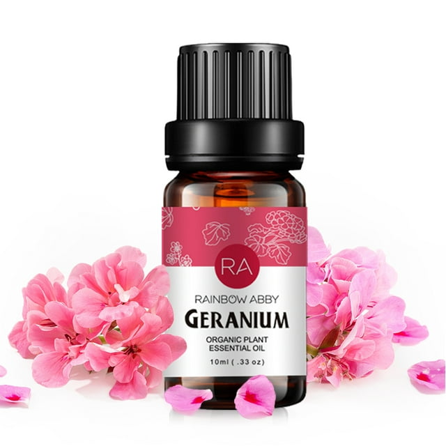 Geranium Essential Oil 10ml (0.33oz) - 100% Pure Premium Grade for Aroma Diffuser, Massage, Skin Care
