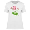 thumbnail image 1 of Geranium Flower Watercolor T-Shirt Women -Image by Shutterstock, Female x-Large, 1 of 2
