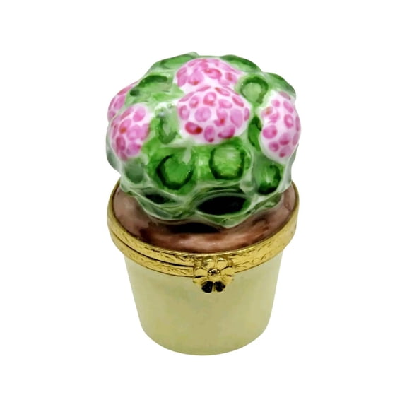 Pink Geranium Limoges Box for Garden Lovers Limoges Box Porcelain Figurine