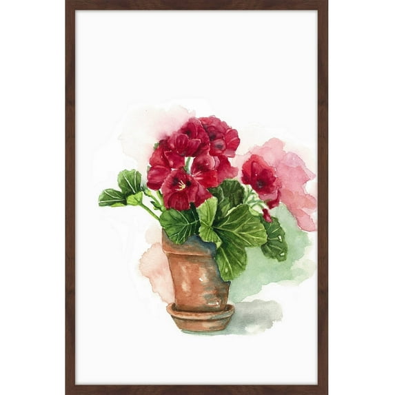 "Geranium in Bloom" Framed Painting Print