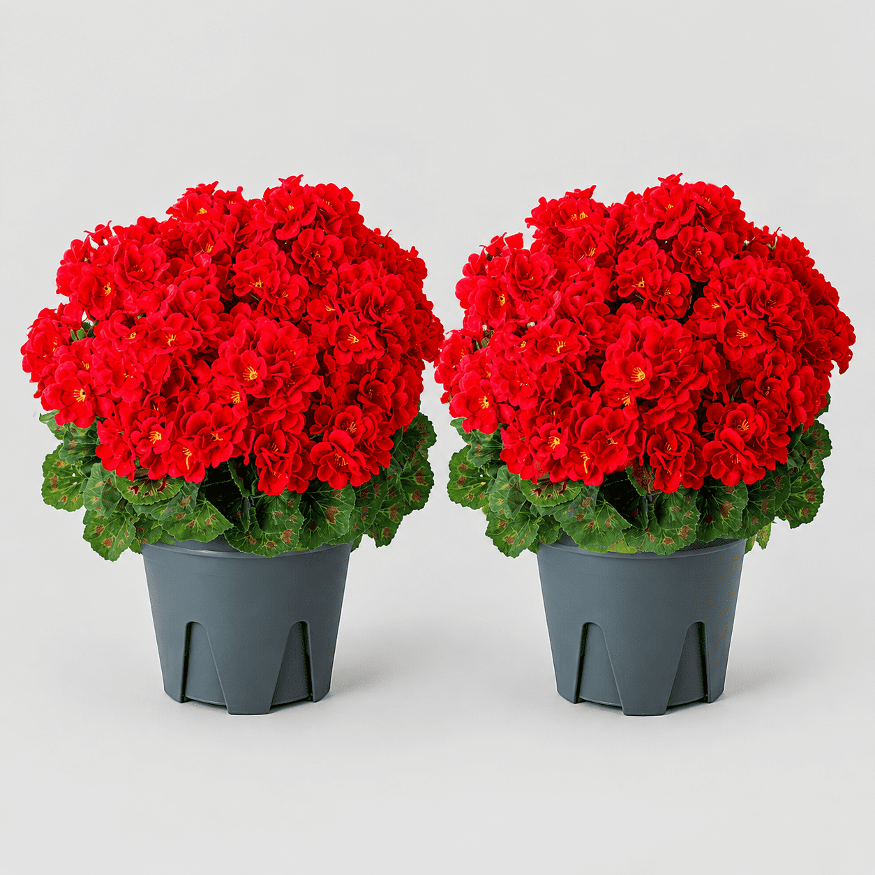 Fake Ruby Large Geraniums Artificial Flowers for Outdoors, Potted Plants Red Faux ...