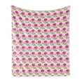 thumbnail image 1 of Geraniums Soft Flannel Fleece Blanket, Colorful Illustration of Spring Art Geranium Flowers Nature Print, Cozy Plush for Indoor and Outdoor Use, 50" x 60", Baby Pink and Multicolor, by Ambesonne, 1 of 6