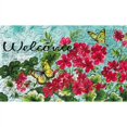 thumbnail image 1 of Geraniums and Yellow Butterflies Embossed Floor Mat, 1 of 2