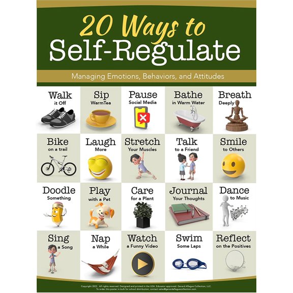 Gerard Aflague Collection - 20 Ways to Self-Regulate Poster - 18x24