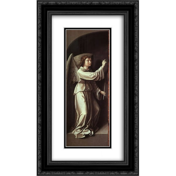 Gerard David 2x Matted 14x24 Black Ornate Framed Art Print 'The Angel of the Annunciation'