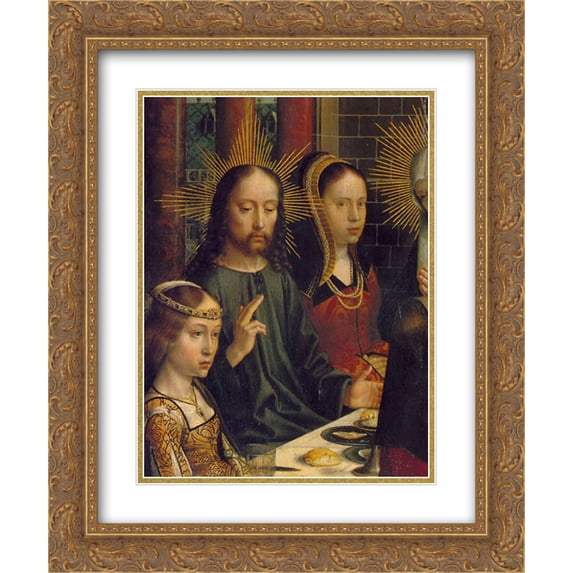 Gerard David 2x Matted 20x24 Gold Ornate Framed Art Print 'The Marriage at Cana (detail)'