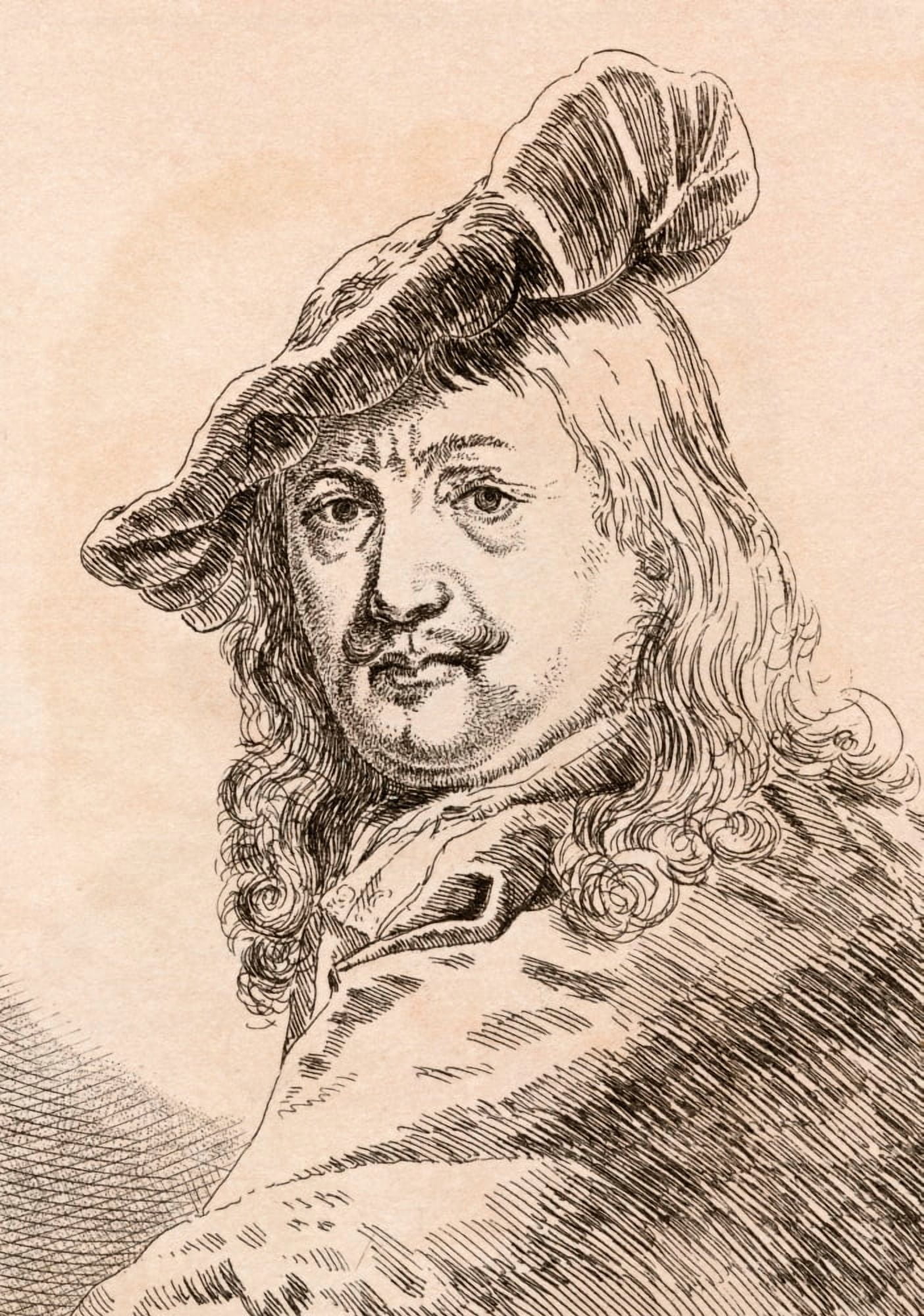 Gerard Dou 1613-1675 Dutch Painter From 75 Portraits Of Celebrated Painters From Authentic Originals Etched By James Girtin Published London 1817 Canvas Art - Ken Welsh Design Pics (24 x 34)
